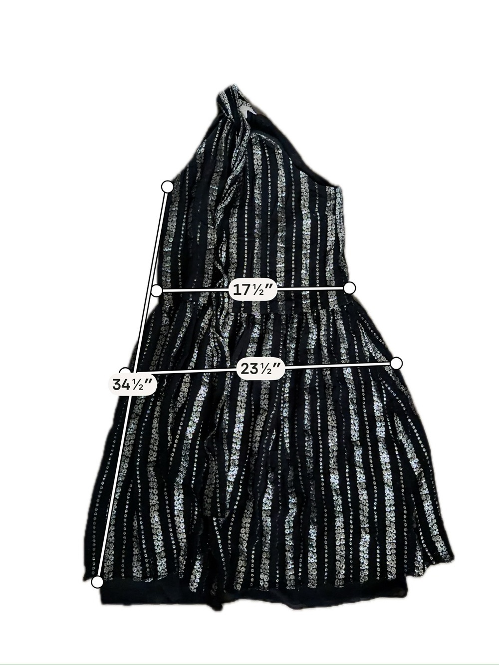 Michael Kors Black Sequin Halter midi Dress medium - Picture 6 of 6